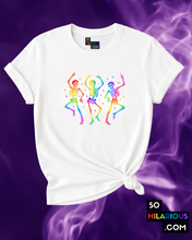 Load image into Gallery viewer, Rainbow Dancing Skeletons T-Shirt