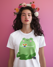 Load image into Gallery viewer, Gay Pride Heart Cute Frog T-Shirt.