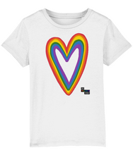 Load image into Gallery viewer, Painted Pride Heart Organic Cotton Kids T-Shirt.