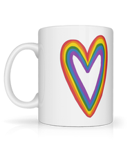 Load image into Gallery viewer, Heart LGBTQ Pride Mug.