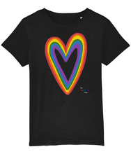 Load image into Gallery viewer, Painted Pride Heart Organic Cotton Kids T-Shirt.