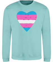 Load image into Gallery viewer, Transgender Pride Flag Heart Sweatshirt