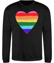 Load image into Gallery viewer, Gay Pride LGBTQ+ Flag Heart Sweatshirt