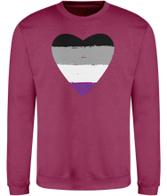 Load image into Gallery viewer, Asexual Flag Heart Super Cosy Sweatshirt