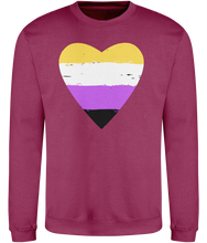 Load image into Gallery viewer, Non-Binary Pride Flag Heart Cosy Sweatshirt