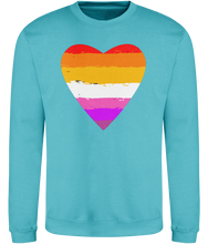 Load image into Gallery viewer, Lesbian Flag Heart LGBTQ+ Sweatshirt