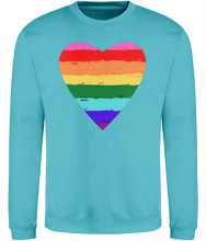 Load image into Gallery viewer, Gay Pride LGBTQ+ Flag Heart Sweatshirt