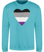 Load image into Gallery viewer, Asexual Flag Heart Super Cosy Sweatshirt