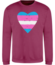 Load image into Gallery viewer, Transgender Pride Flag Heart Sweatshirt