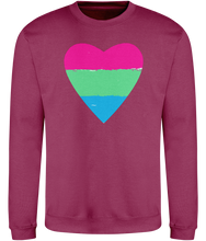 Load image into Gallery viewer, Polysexual Pride Flag Heart Cosy Sweatshirt