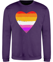 Load image into Gallery viewer, Lesbian Flag Heart LGBTQ+ Sweatshirt