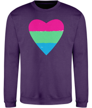 Load image into Gallery viewer, Polysexual Pride Flag Heart Cosy Sweatshirt
