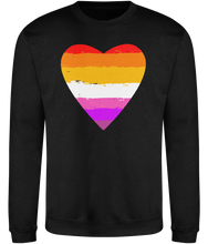 Load image into Gallery viewer, Lesbian Flag Heart LGBTQ+ Sweatshirt