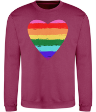 Load image into Gallery viewer, Gay Pride LGBTQ+ Flag Heart Sweatshirt