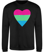 Load image into Gallery viewer, Polysexual Pride Flag Heart Cosy Sweatshirt