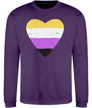 Load image into Gallery viewer, Non-Binary Pride Flag Heart Cosy Sweatshirt