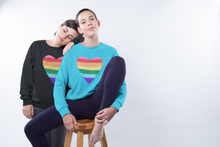 Load image into Gallery viewer, Gay Pride LGBTQ+ Flag Heart Sweatshirt