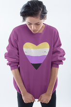 Load image into Gallery viewer, Non-Binary Pride Flag Heart Cosy Sweatshirt