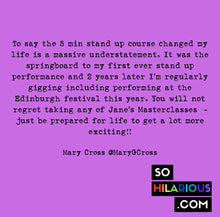 Load image into Gallery viewer, June 2026 - How to Write Your Own One Person Comedy Show 6 Week Online Masterclass for Women &amp; LGBTQIA+ Folk - Back by popular demand!
