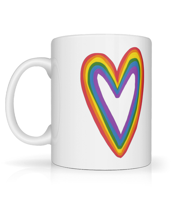 Heart LGBTQ Pride Mug.