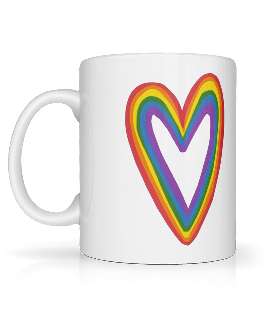 Heart LGBTQ Pride Mug.