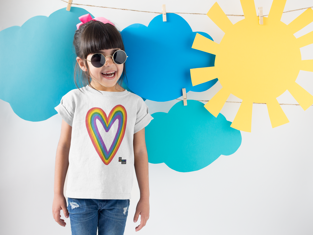 Painted Pride Heart Organic Cotton Kids T-Shirt.