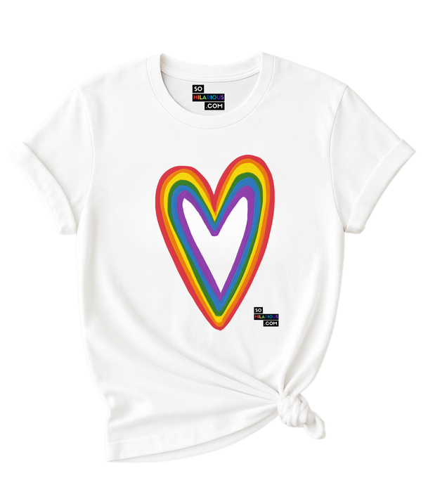 Painted Gay Pride Heart T-Shirt.