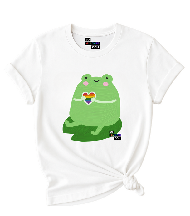 Gay Pride Heart Cute Frog T-Shirt.