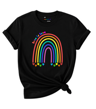Load image into Gallery viewer, Love is Love Pride Rainbow T-Shirt.
