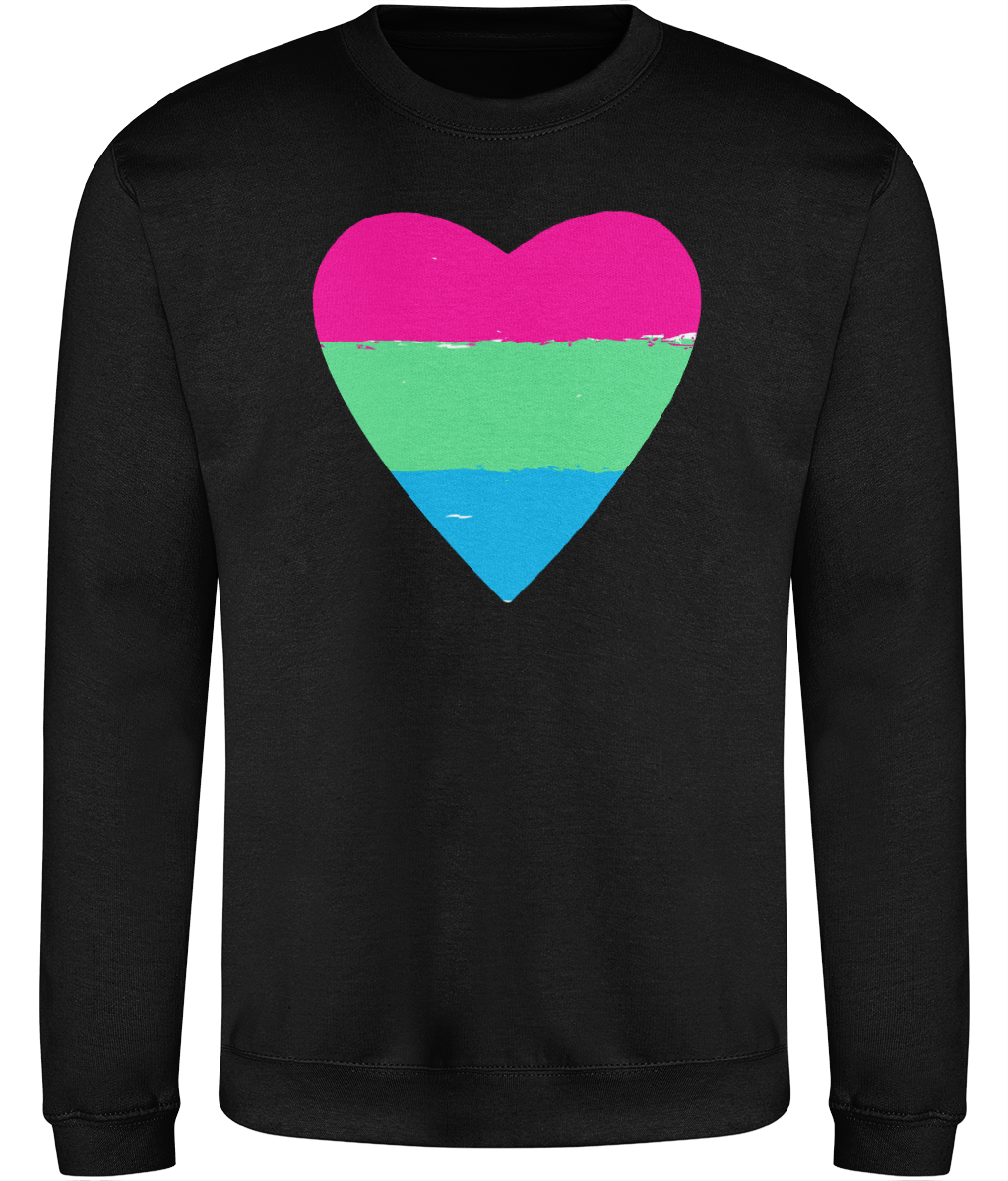 Polysexual Pride Flag Heart Cosy Sweatshirt